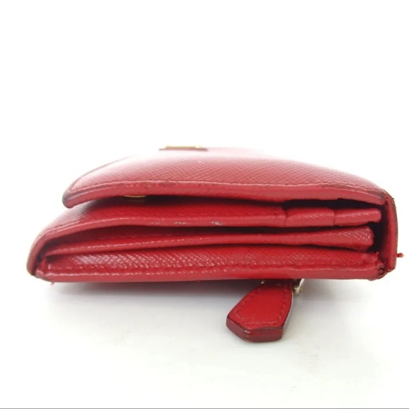 AUTH Prada Saffiano Long Wallet Red - Picture 4 of 8